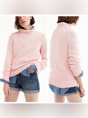 J. Crew 1988 Rollneck™ sweater SZM Like New Light Pink
